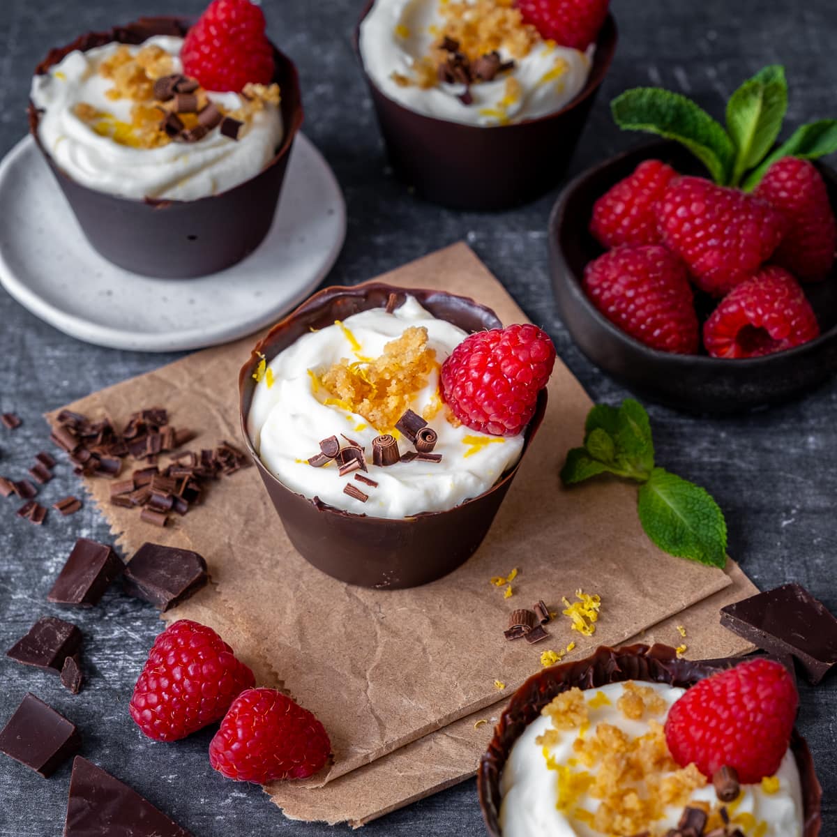 Lemon Cheesecake Chocolate Cups