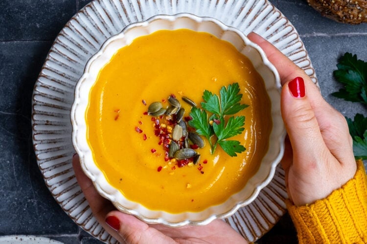 Pumpkin and Sweet Potato Soup Hero