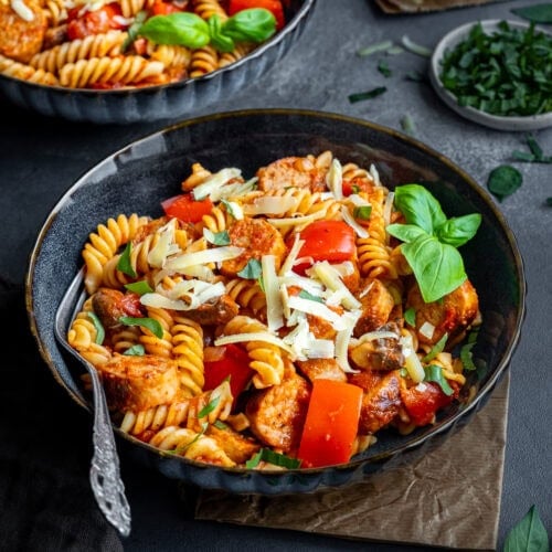 Sausage and Tomato Pasta - Easy Peasy Foodie