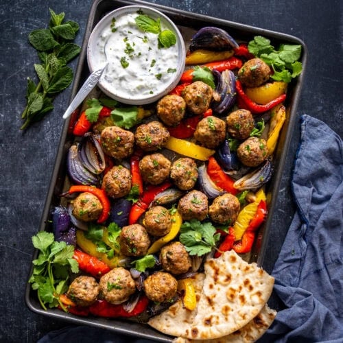 Lamb Kofte Meatball Traybake - Easy Peasy Foodie