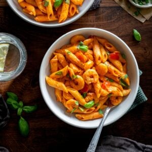 Creamy Prawn Tomato Pasta HERO