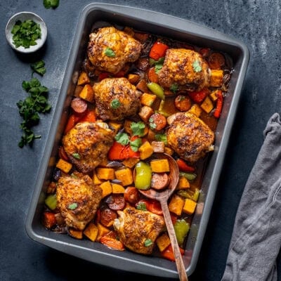 Cajun Chicken Traybake Hero