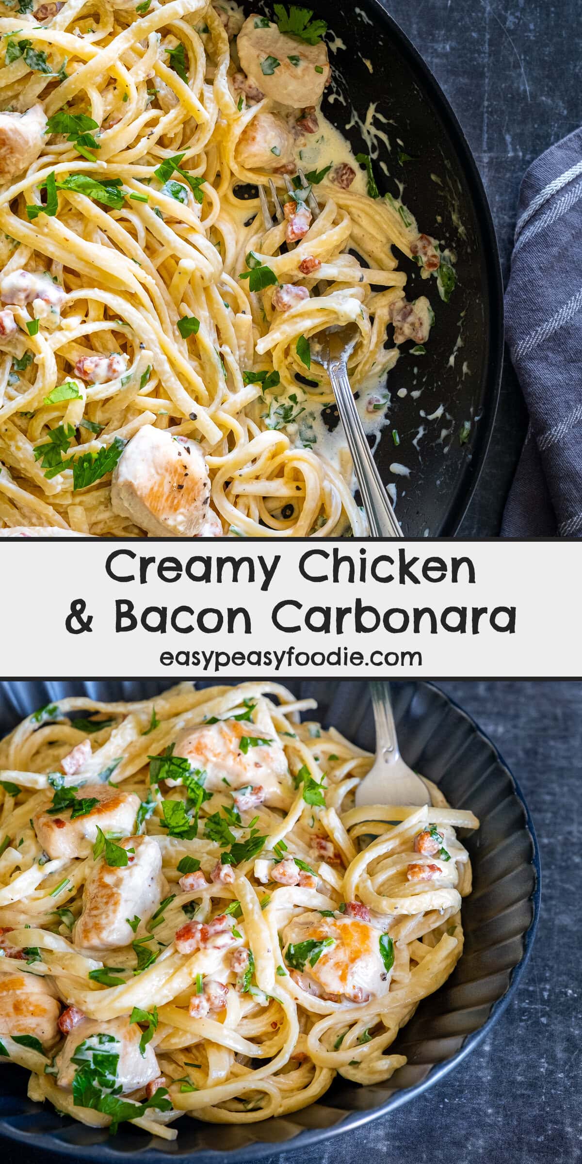 Creamy Chicken Carbonara with Bacon Pin
