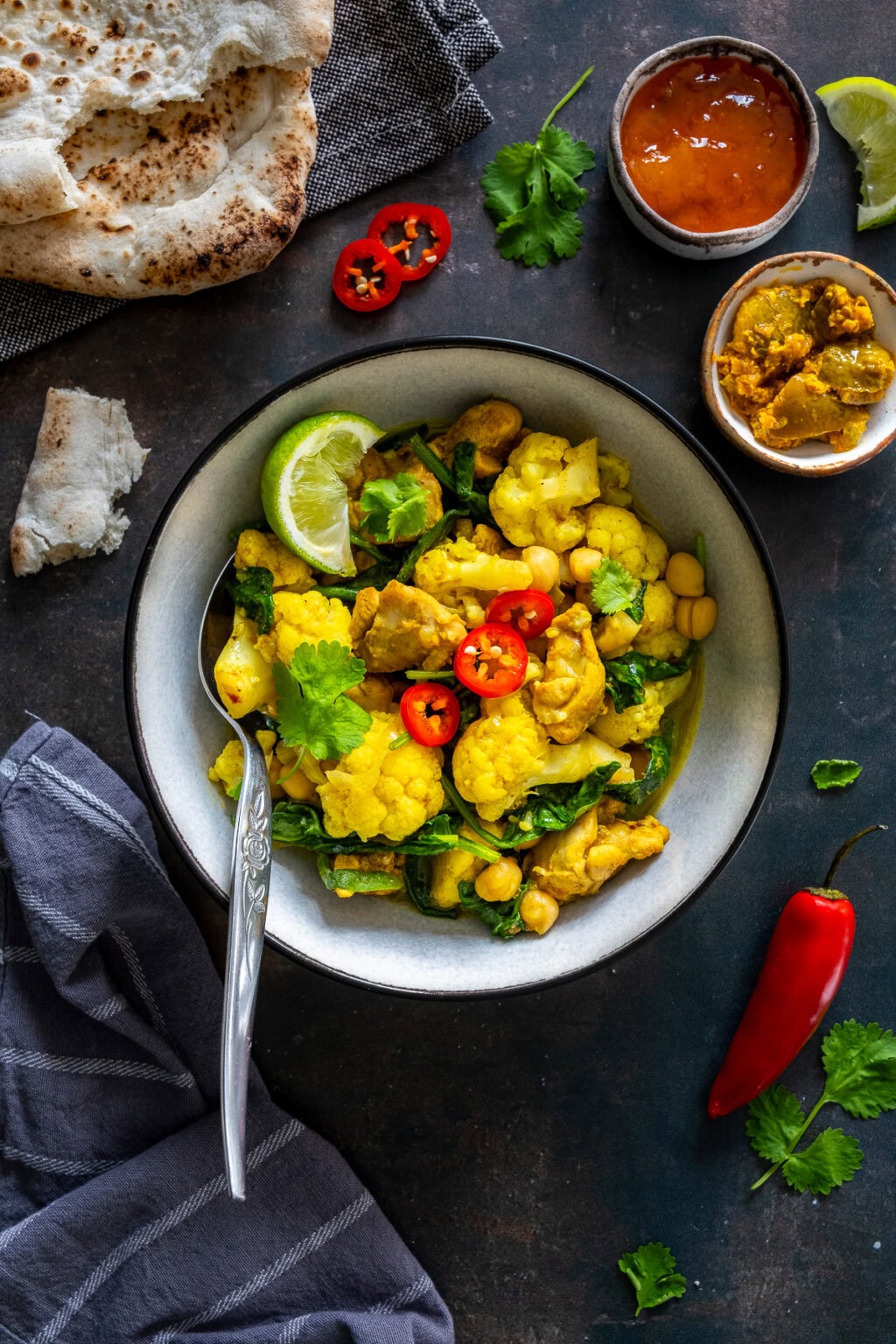 Chicken and Chickpea Curry with Spinach - Easy Peasy Foodie