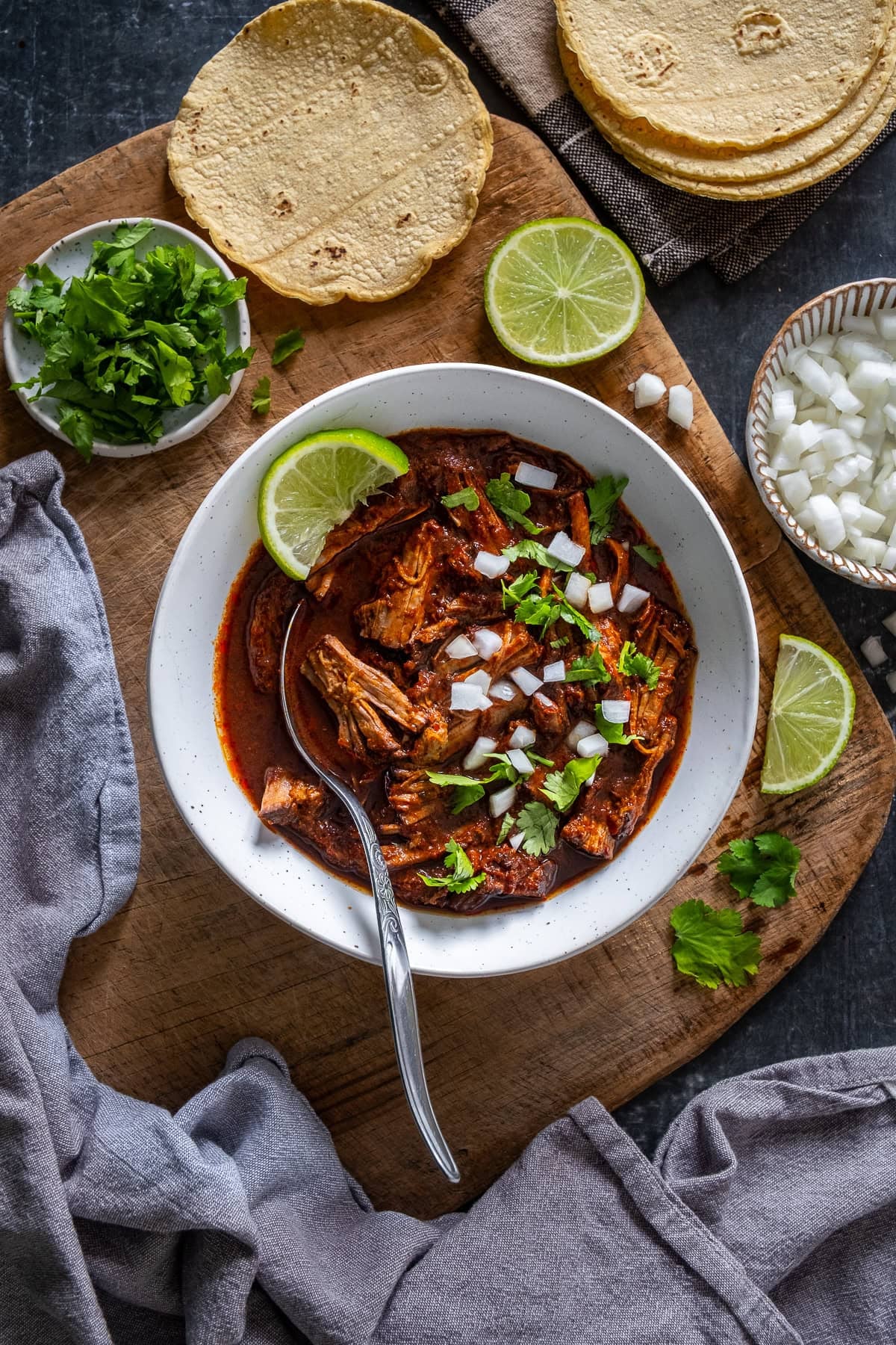 Overhead shot of Easy Mexican Beef Birria