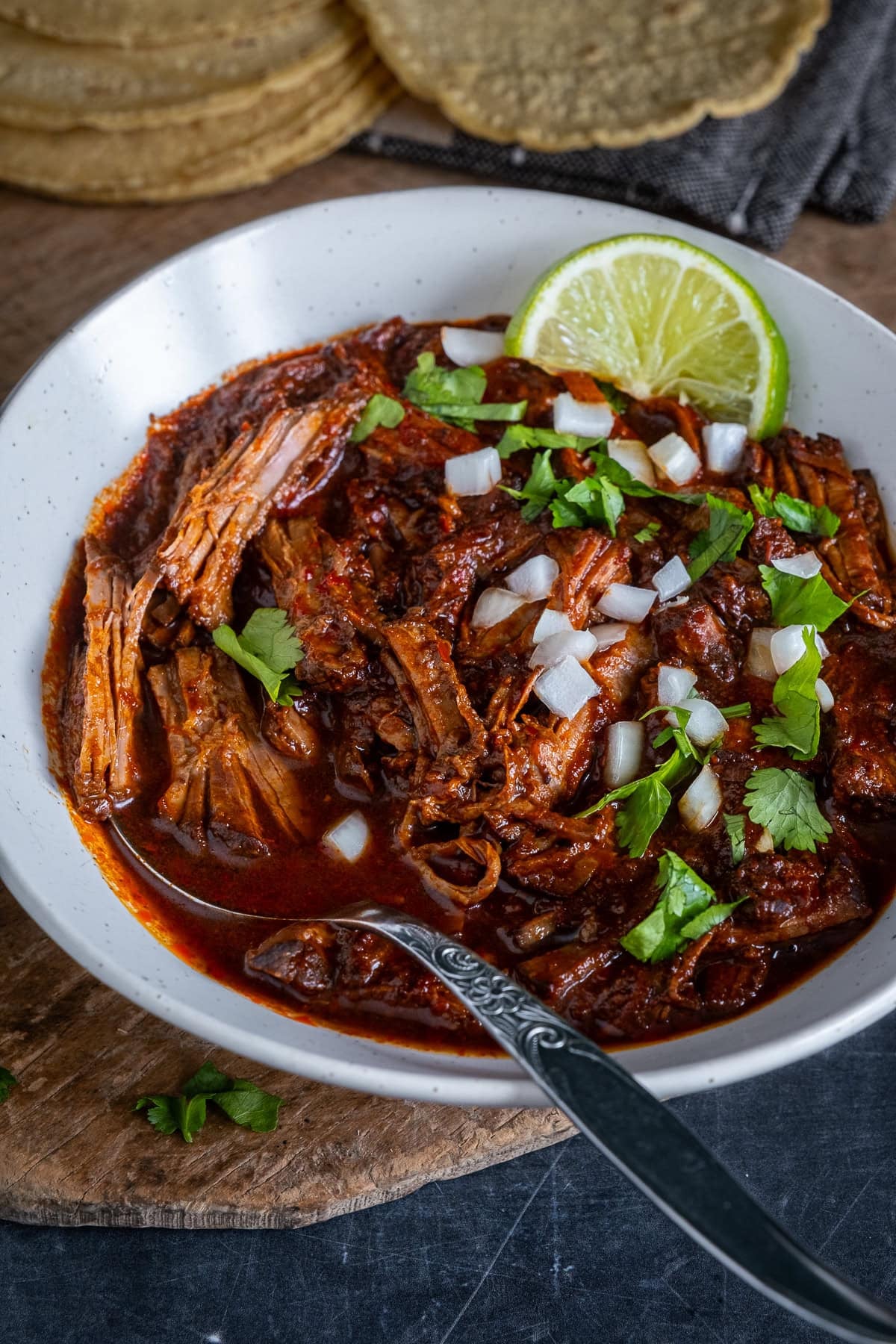 Closeup of Easy Mexican Beef Birria