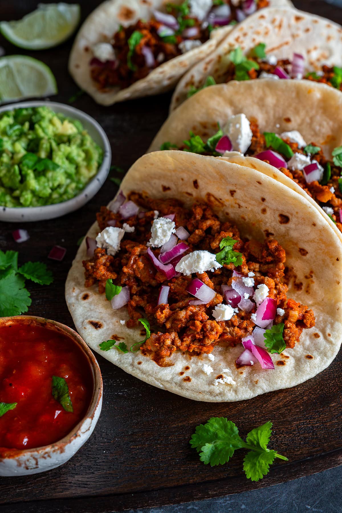 Closeup of 1 Easy Beef Mince Taco