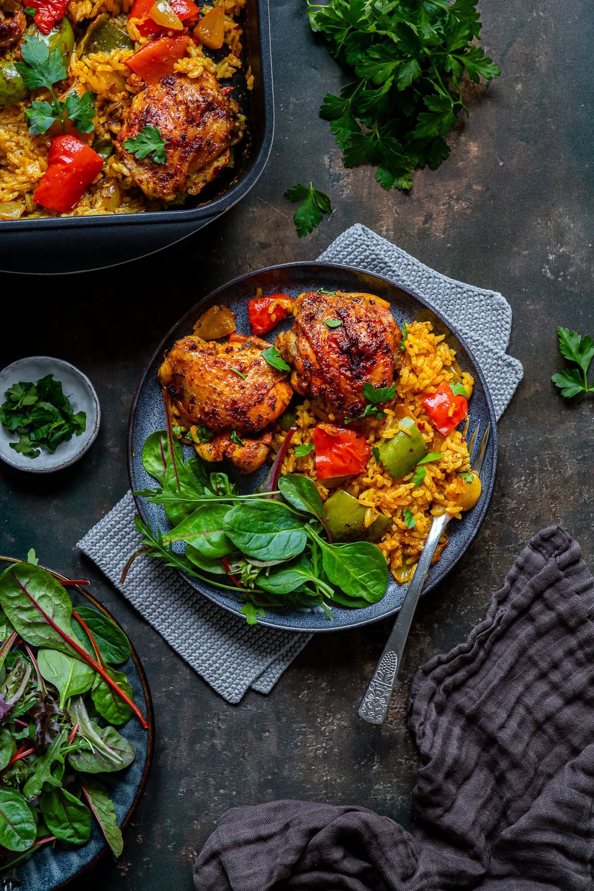 Overhead shot of Nando’s Portuguese Chicken and Rice