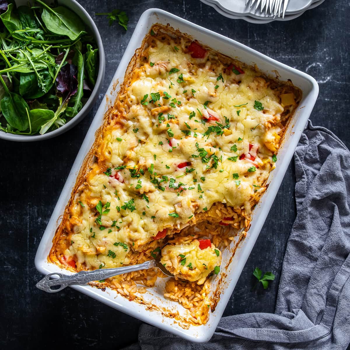 Chicken Fajita Rice Bake Hero
