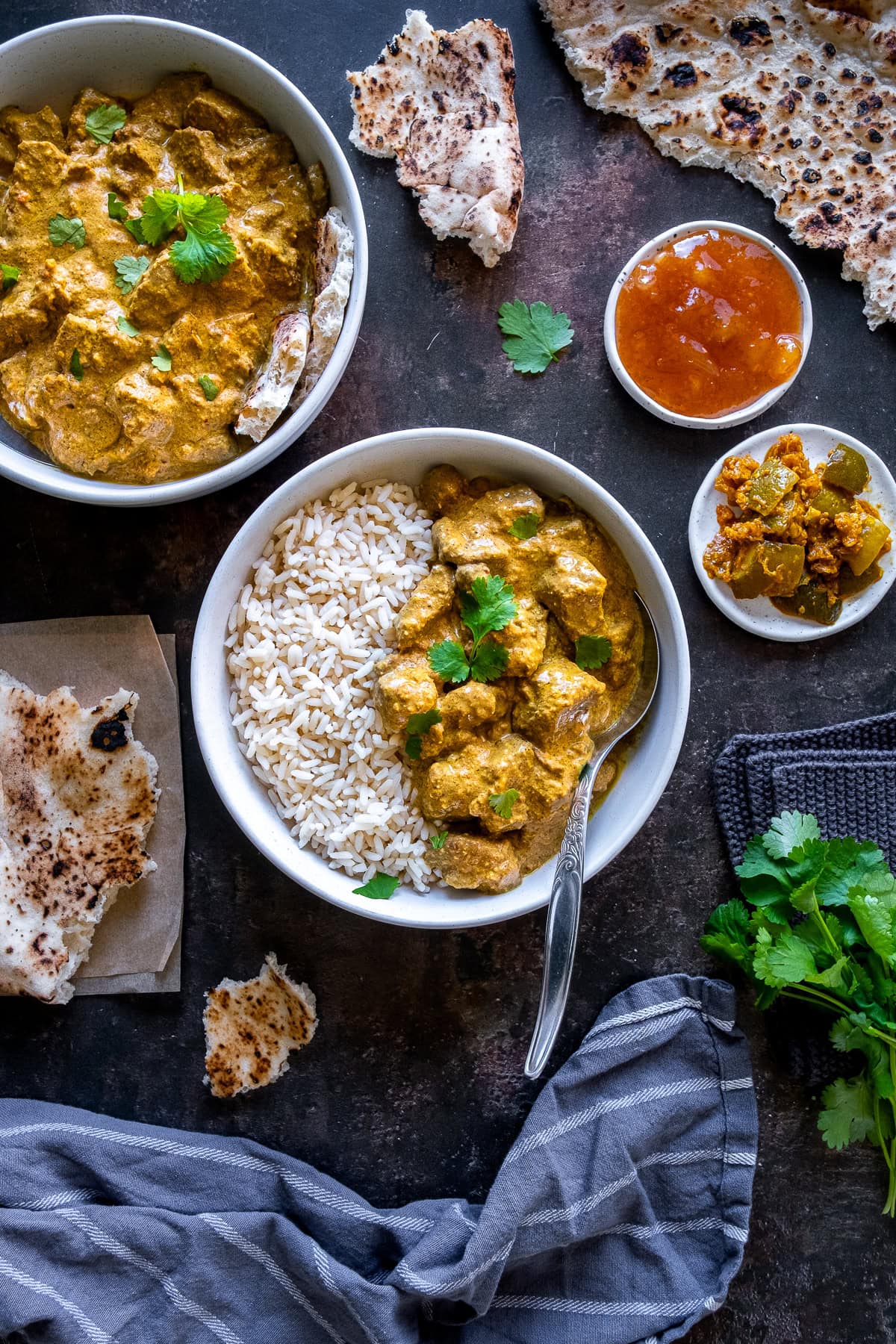 Overhead shot of Easy Beef Korma
