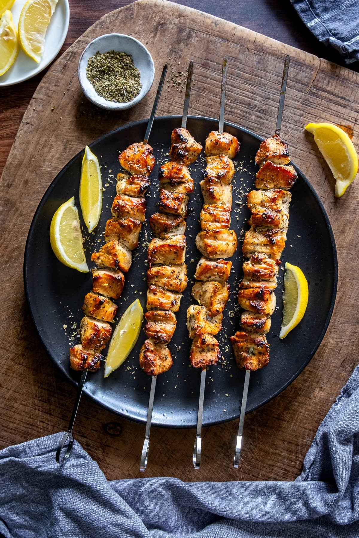 Overhead shot of Easy Chicken Kebabs