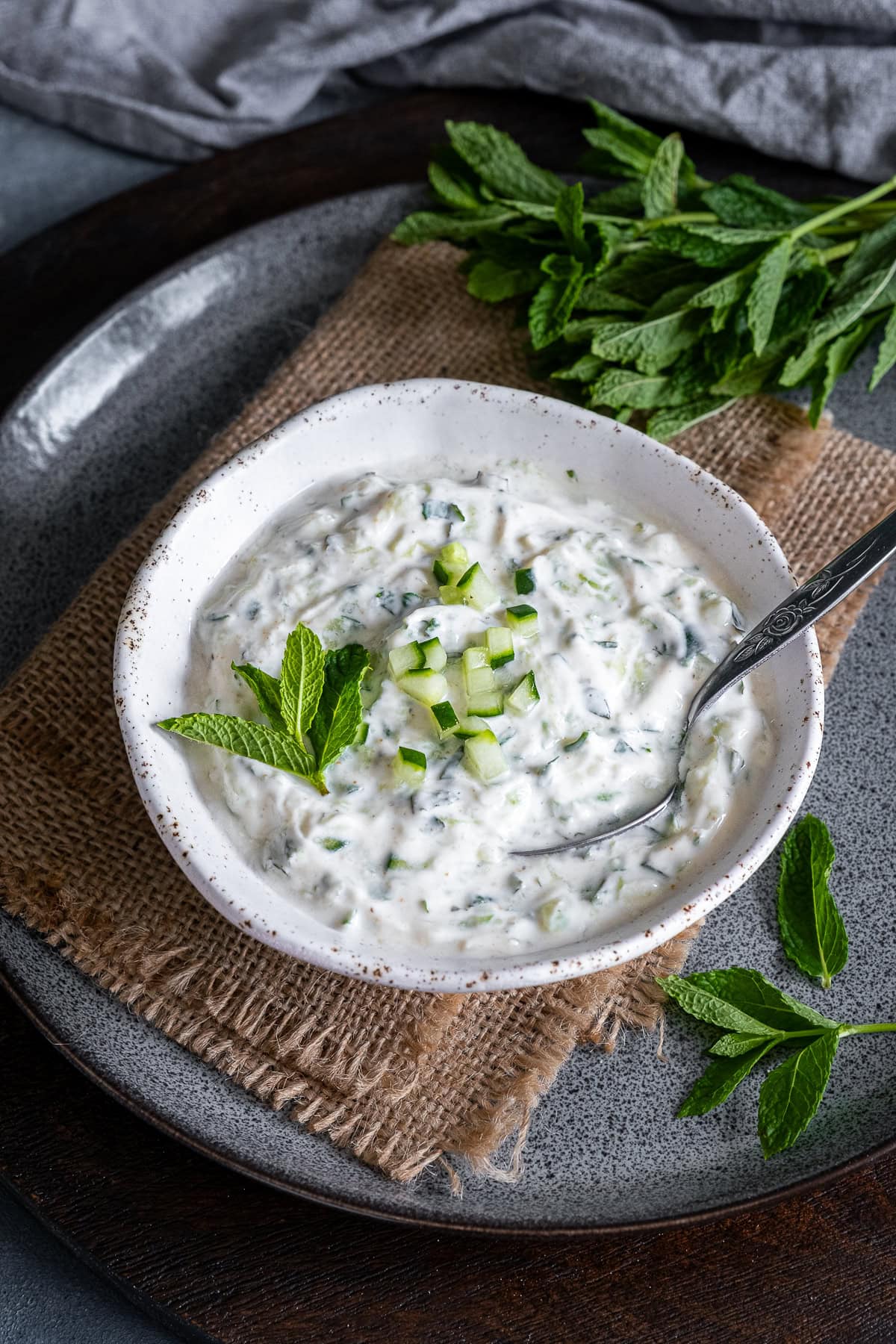 Closeup of Cucumber Mint Raita