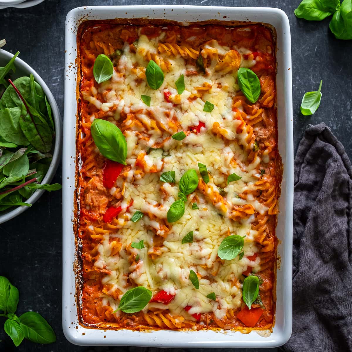 Creamy Tomato Tuna Pasta Bake Hero
