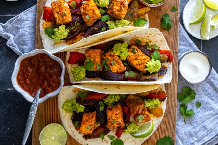 One Pan Salmon Fajitas Hero