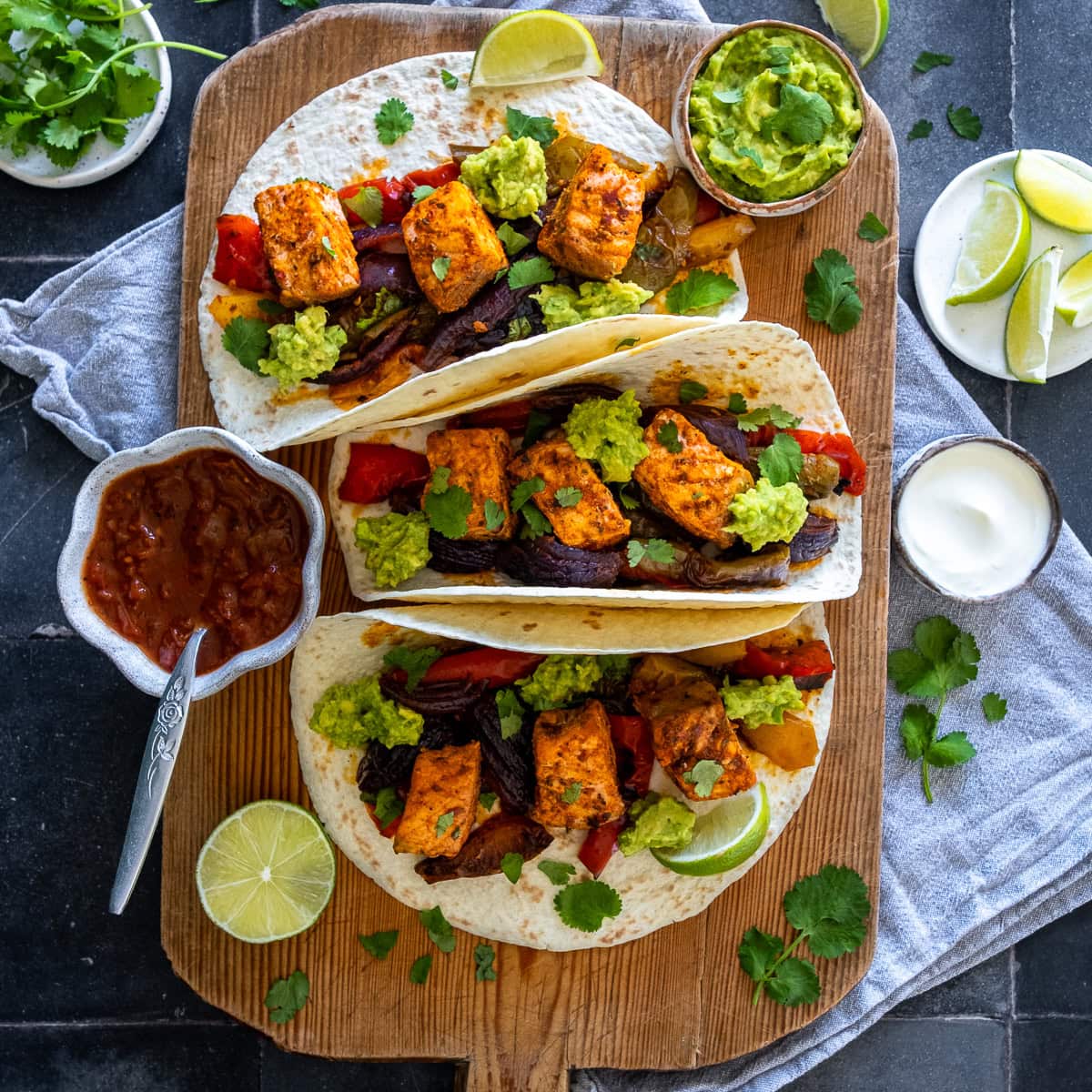 One Pan Salmon Fajitas Hero