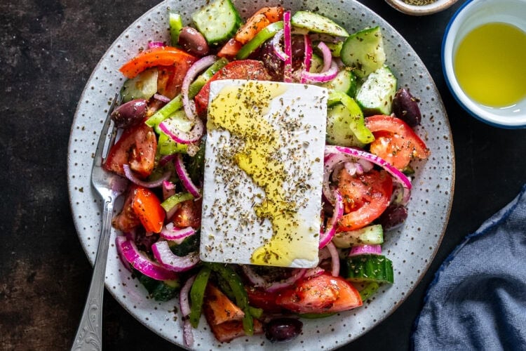 Authentic Greek Salad (Horiátiki Salata) Hero