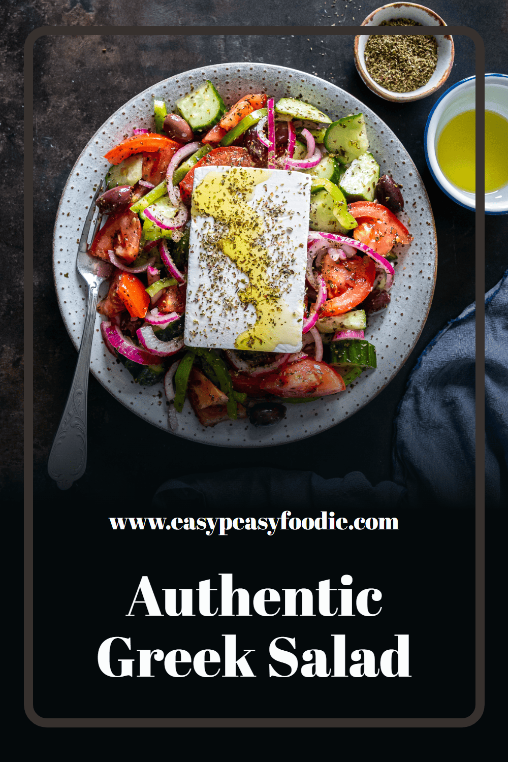 Authentic Greek Salad (Horiátiki Salata) Pin